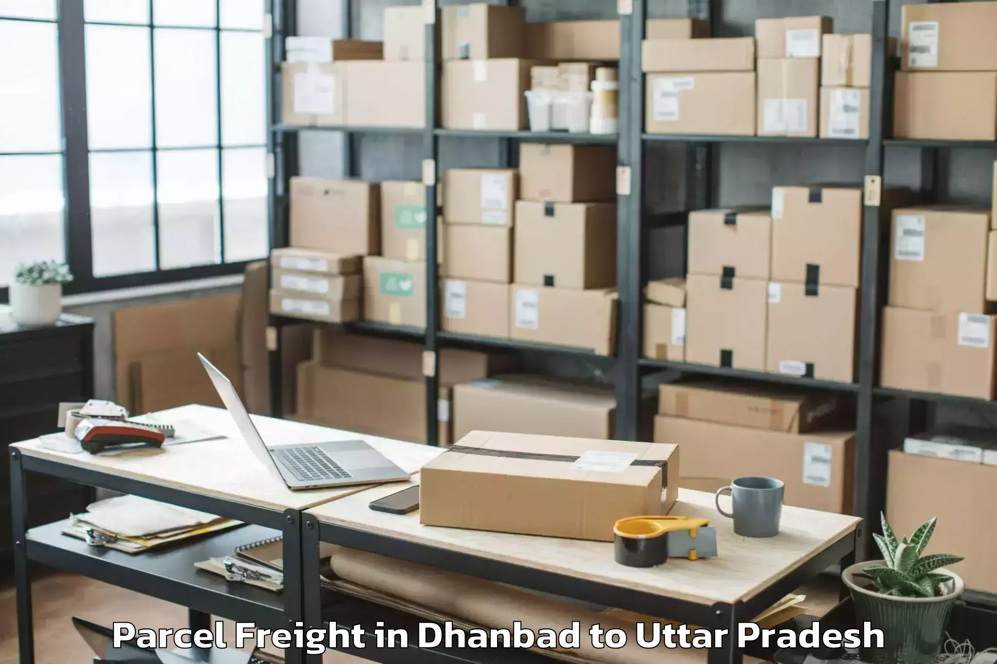 Top Dhanbad to Hathras Parcel Freight Available